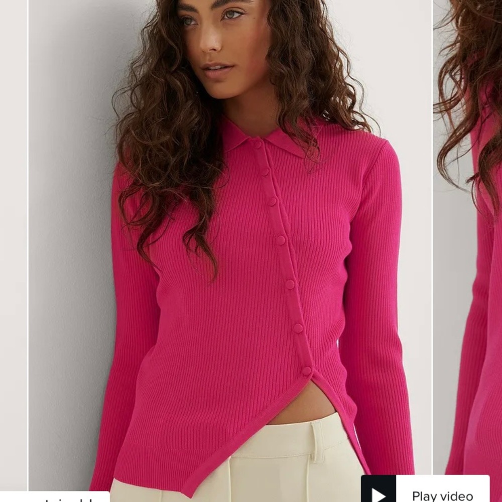 Diagonal Buttoned Knitted Cardigan